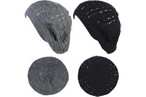 BE YOUR OWN STYLE BYOS Chic Soft Knit Airy Cutout Lightweight Slouchy Crochet Beret Beanie Hat