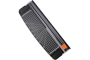 TCHENSWZ A4 Paper Cutter,Portable Paper Trimmer，12 Inch Paper Slicer Scrapbooking Tool with Automatic Security Safeguard and Side Ruler for Craft Paper, Coupon, Label and Cardstock, Black
