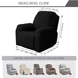 Topchances Recliner Cover - Soft Stretch Black Jacquard, Side Pocket view 5