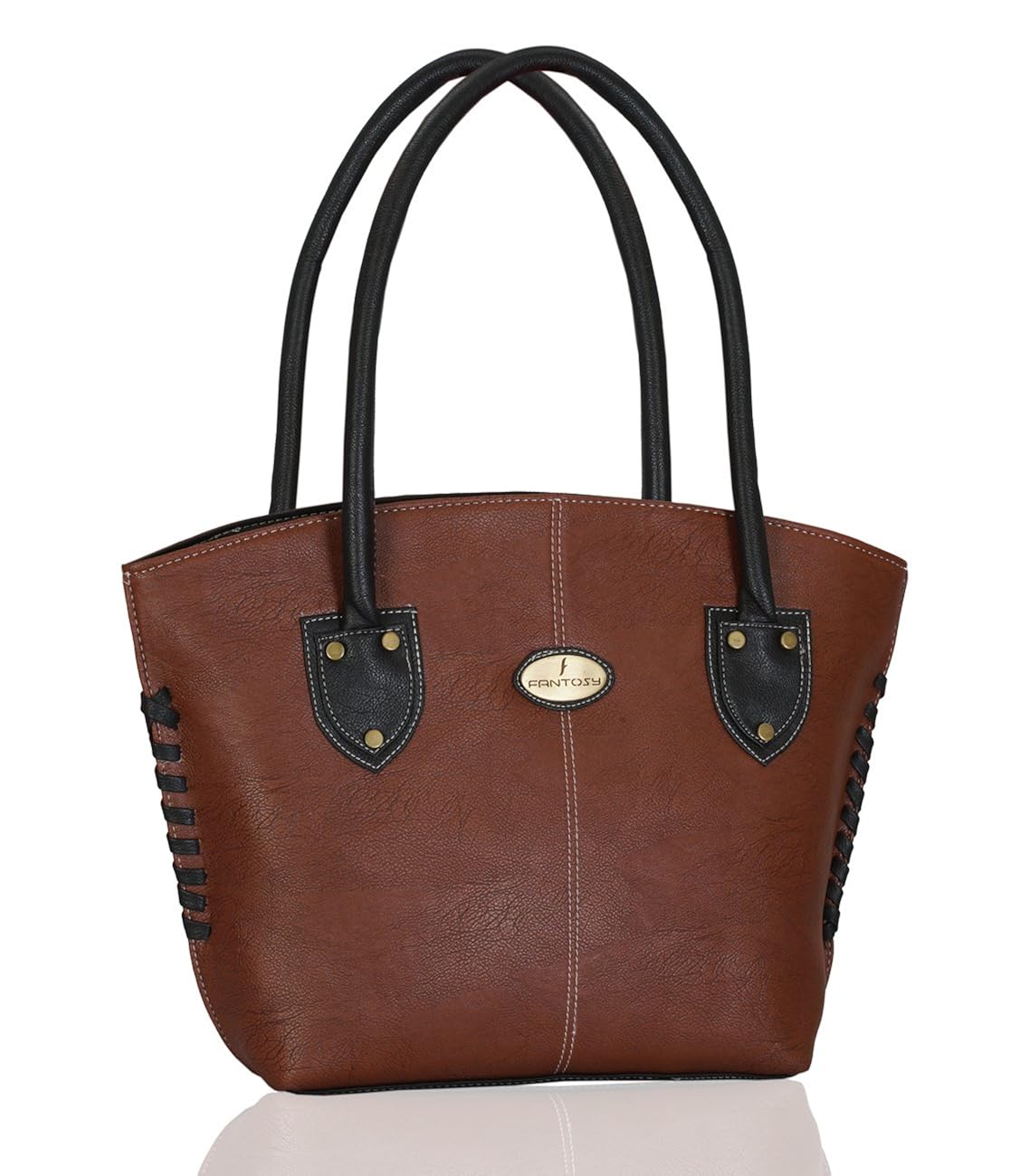 fantosy women's handbag (brown and black) (fnb-427)