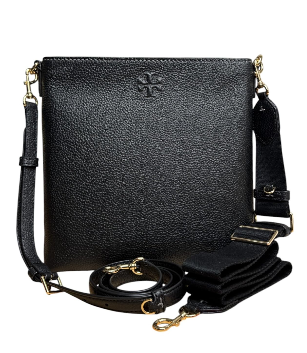 Photo 1 of Tory Burch Women's 15630 Thea Swingpack Pebbled Leather Crossbody Shoulder Bag, (Black)