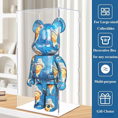DuvinDD Acrylic Display Case for Bearbrick 1000%, Clear Large