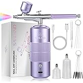 SAVILAND Advanced 30 PSI Airbrush Kit: Purple AirBrush for Nails 0.3s Instant atomization Three-Mode Limitless Nail Art Creativity & Salon-Perfect Instant Color Nail Airbrush Machine for Ombre French