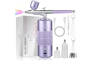 SAVILAND Advanced 30 PSI Airbrush Kit: Purple AirBrush for Nails 0.3s Instant atomization Three-Mode Limitless Nail Art Creativity & Salon-Perfect Instant Color Nail Airbrush Machine for Ombre French