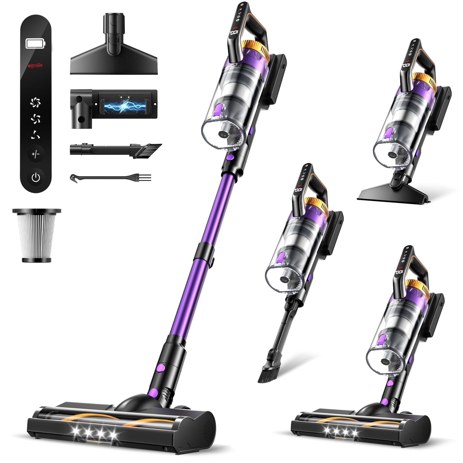 Photo 1 of Rittvot Cordless Vacuum Cleaner for Home, 580W/48KPa Powerful Suction, 65 Min Runtime, Lightweight Stick Vacuum with Touch Screen & Wall Mount, Handheld Vacuum for Pet Hair, Carpet & Hard Floors