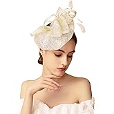 BABEYOND Women's Pillbox Fascinator Hat Kentucky Derby Hat Feather Fascinator Headband Tea Party Fascinator Hat for Cocktail