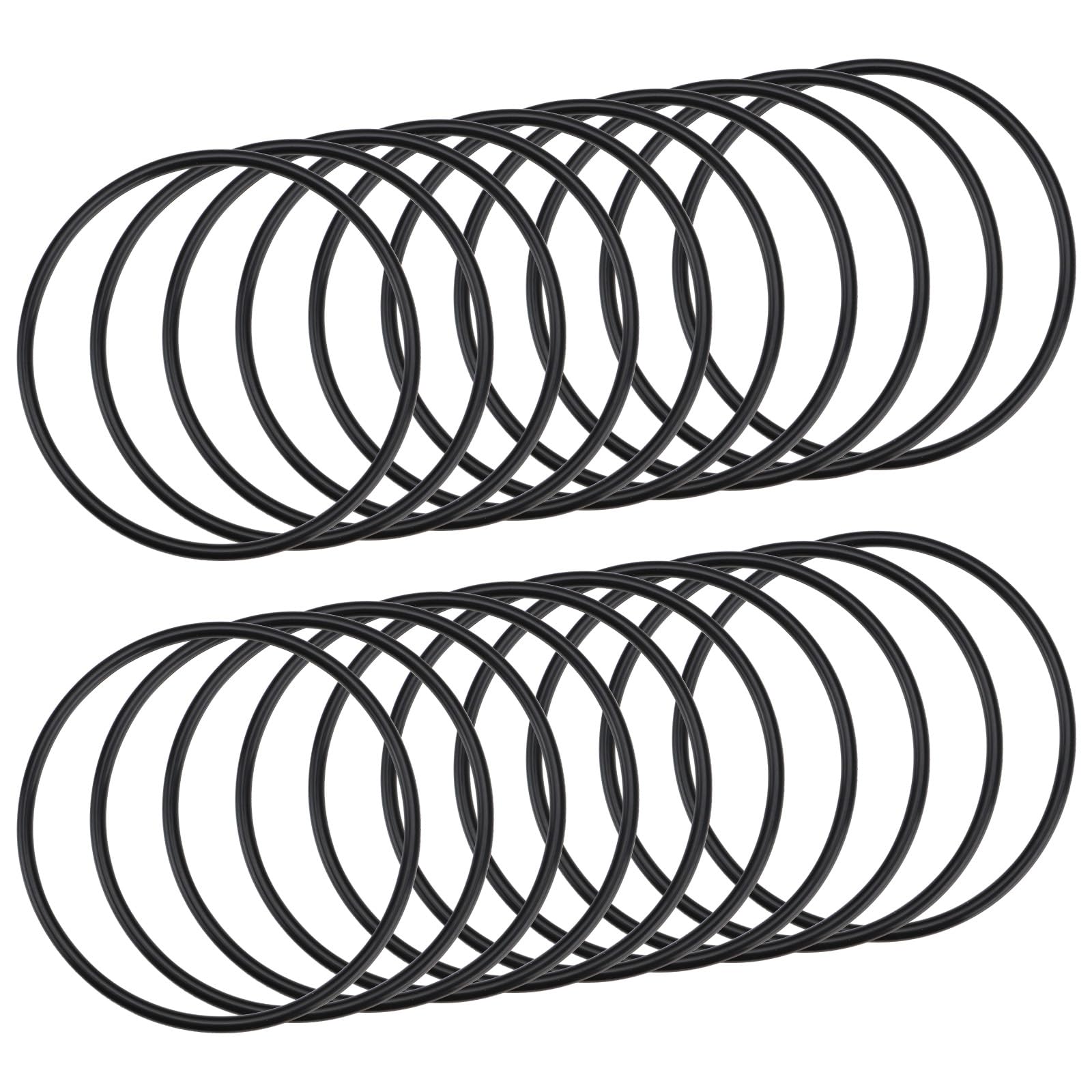 ECSiNG 20PCS Nitrile Rubber O-Rings 76mm OD 70mm ID 3mm Width Metric Sealing Gasket for Faucet Plumbing Automotive Machine Plumbing Repair Black