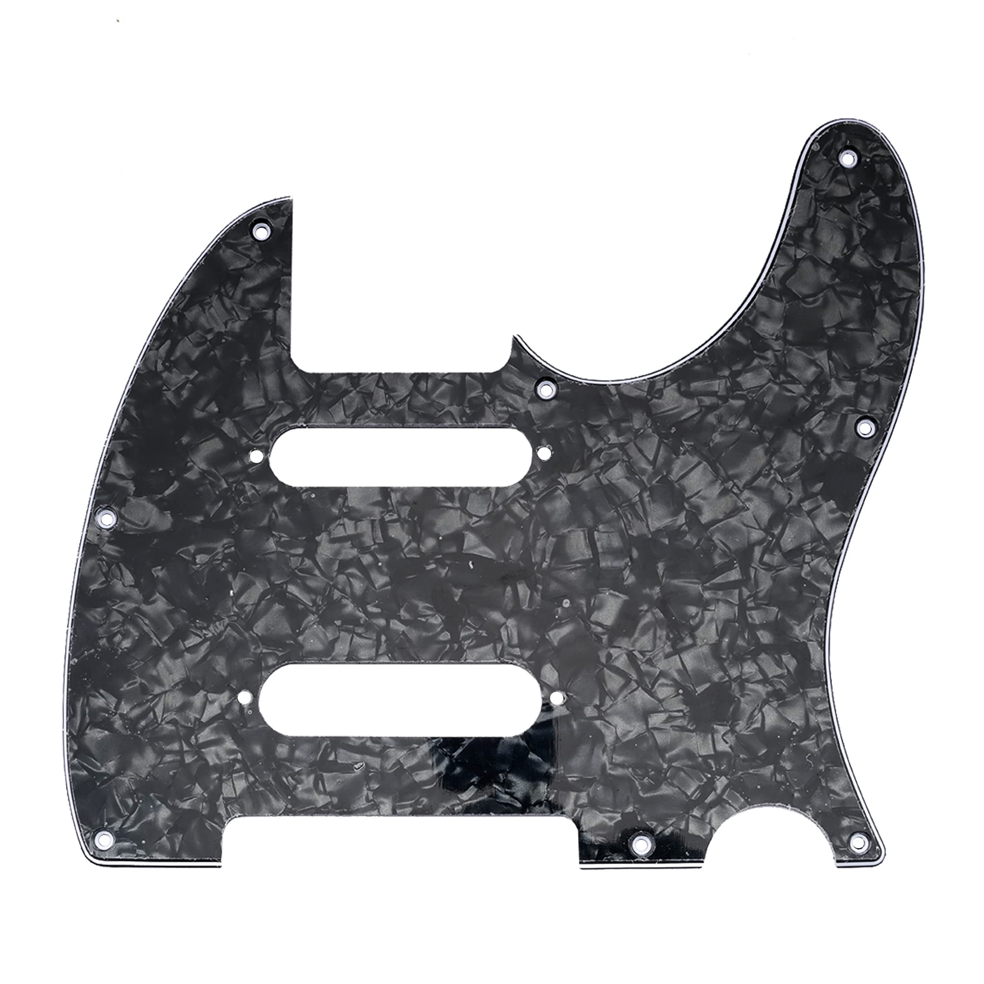 Musiclily Pro 8 Holes SS Guitar Tele Pickguard for USA/Mexico Fender Deluxe Nashville Telecaster Electric Guitar, 4ply Black Pearl — image 1