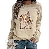 WDIRARA Women's Graphic Print Long Sleeve Drop Shoulder Sweatshirts Fashion Soft Pullovers