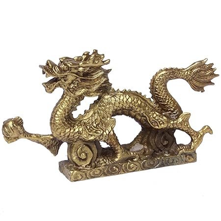 Dusky Seaside Spaarrow chinesische Fengshui-Figur BS029 aus Messing, Drachenskulptur, Figur mit Dragonball, Heimdeko