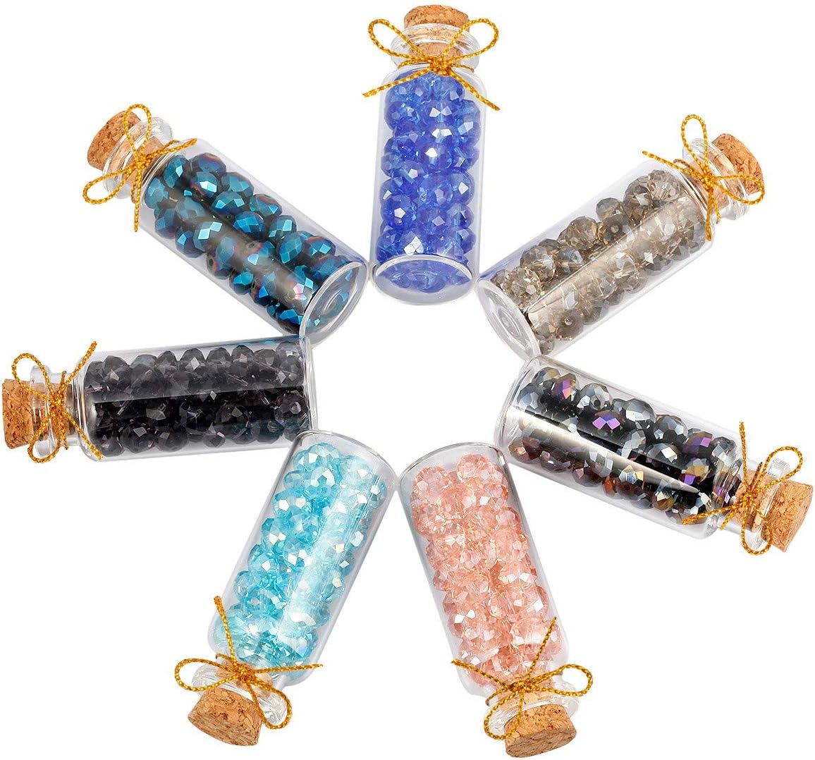 SUNYIK 9 Mini Gemstone Bottles Chip Crystal Healing Tumbled Gem Reiki Wicca Stones Set: Home & Kitchen