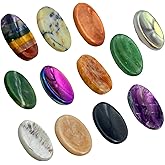GEMSCITE Thumb Worry Stones Metaphysical Gemstone Crystal Healing Reiki Men Women Gift FENG Shui Positive Energy Love Wellness Palm Stones Wicca Powerful