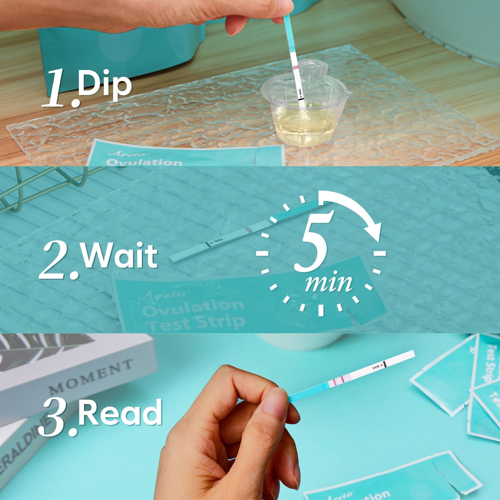 Areta 60 Ovulation Test Strips Kit: Accurate & Reliable for Women | Fast & Convenient Fertility Tracking | High Accuracy Ovulation Test Kit