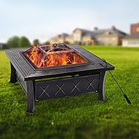 COSTWAY Feuerschale Grill Feuerstelle Garten Terrasse Balkon Feuerkorb