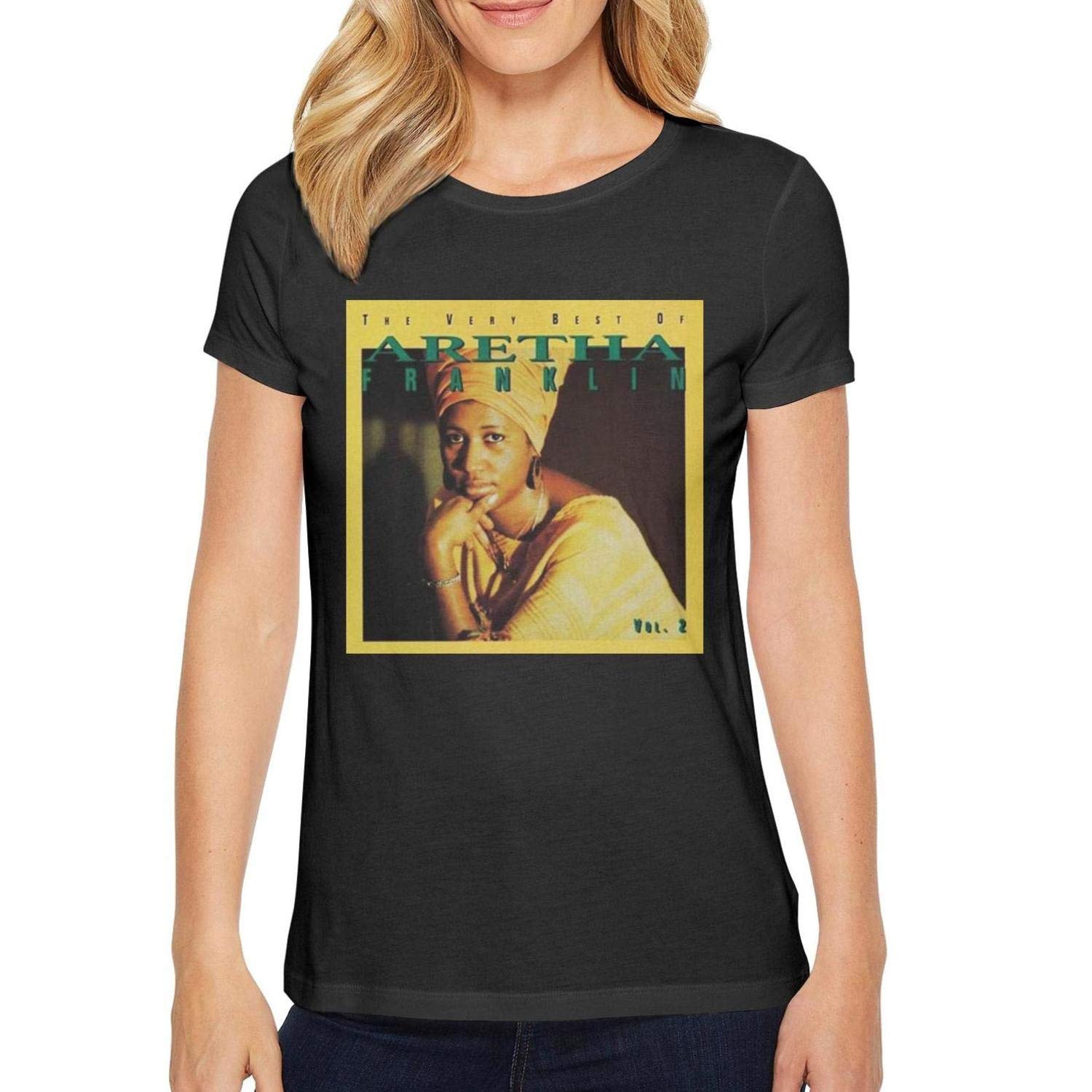 Aretha Franklin Tshirt Short Sleeve Black For Mourning