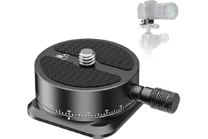 NEEWER Panoramic Quick Release Plate, 360° Scaled Panning Head Camera Tripod Mount Adapter with Arca Type Base & 1/4" Screw f