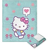 Northwest Sanrio Hello Kitty, Falling Flowers, Silk Touch Throw 50 x 60 Inches
