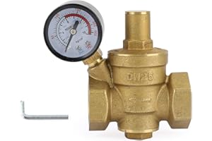 Topteng DN25 1" Brass Adjustable Water Pressure Reducing Regulator Valves With Gauge