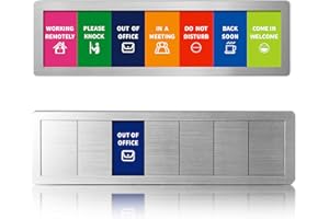 ELITESIGN Office Door Signs,7 Options-Do Not Disturb, Out of Office, In a Meeting, Working Remotely,Please Knock, Back Soon, Come in Welcome Privacy Door Signs Available and Away for Conference Room & Meeting