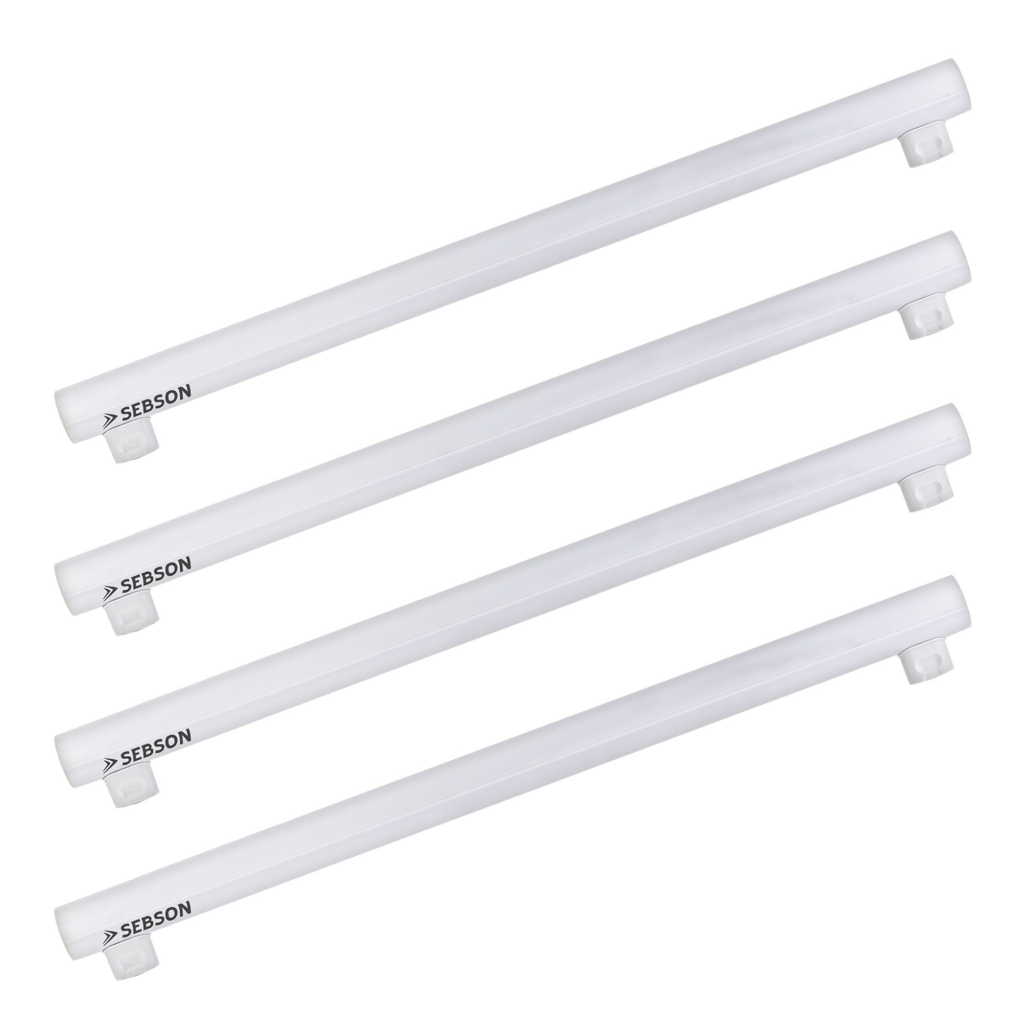 SEBSON S14S LED Light Bulb 8W Warm White 3000K 50cm Length - 4 Pack - 60W Replacement for Light Bulb, 880lm, 150º Beam Angle, not dimmable - Tube Lamp ø30 x 500mm