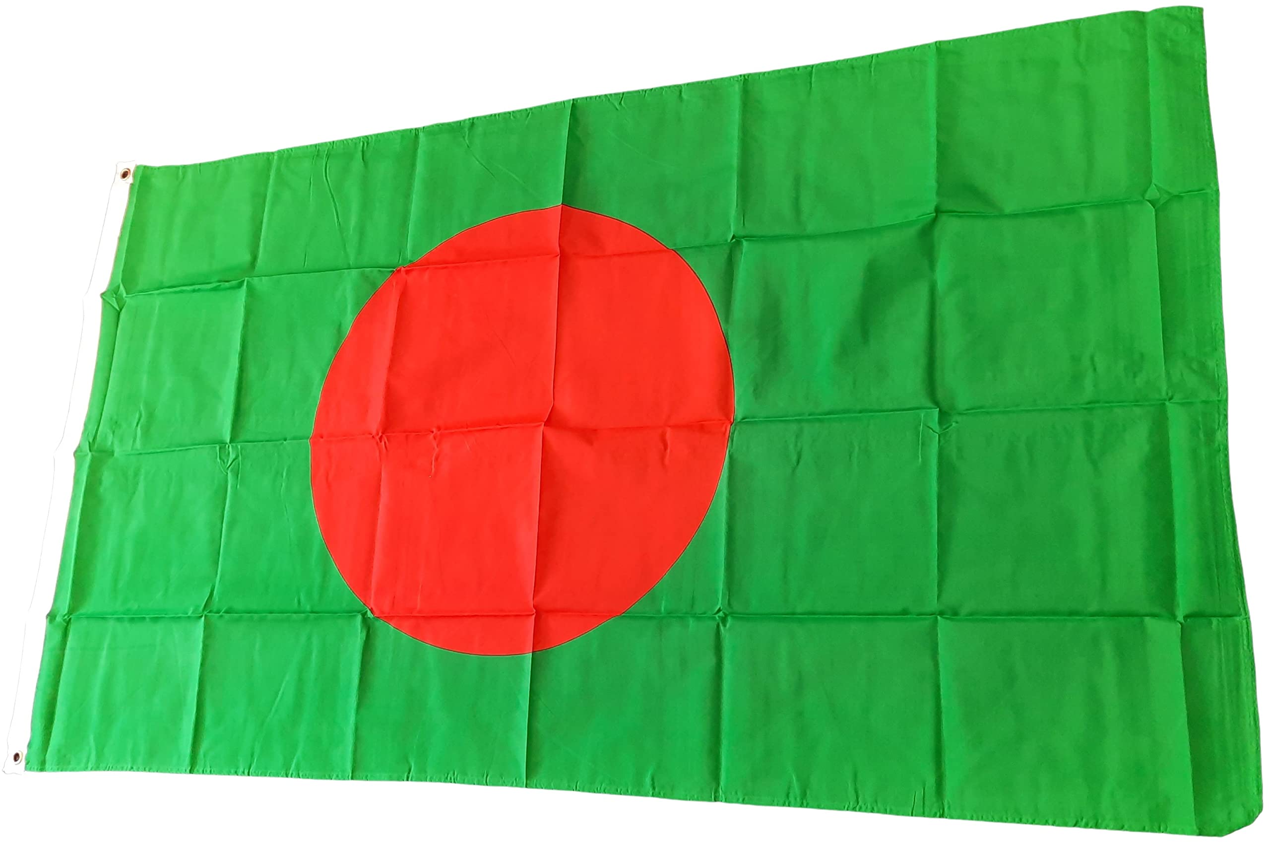 NWFlags Bangladesh Flag 5ft x 3ft 75d Premium Polyester Suitable For Flagpoles | Strong Polyester 5x3 foot material Bangladeshi flag with Eyelets
