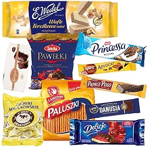 Snacks ByEurop Sweets of Poland Premium Candy Polish Snack Box 3lb, Ultimate Variety Gift Box Sampler Pack Assortment of Treats