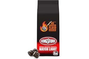DEKEAN Kingsford Match Light Instant Charcoal Briquettes, BBQ Charcoal for Grilling, 8 Pounds, Packaging May Vary