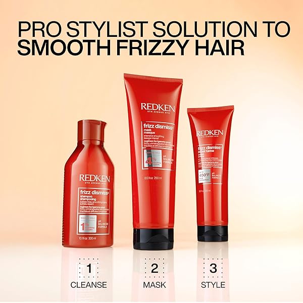 REDKEN FRIZZ DISMISS MASK, INTENSE SMOOTHING TREATMENT FOR UNRULY HAIR – ULTRA HYDRATING SMOOTHING HAIR MASK, HYDRATES, SMOOTHS AND TAMES FRIZZ