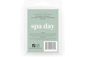 WEST COAST CANDLE COMPANY Spa Day | Pet Safe Wax Melts | All Natural Soy | Non-Toxic | Dog Friendly | Vet Approved | Long Lasting Home Fragrance | Pet Odor Eliminator | Clean Burning Wax Cubes | Safe Air Freshener
