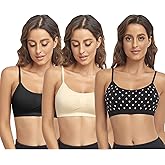 Litthing Bralettes Padded for Women Cami Strap Bra Seamless Sportsbra Wireless Comfort Yoga Lightly T-Shirt Tank Tops