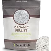 Perfect Plants Organic Perlite, 4 qt, Gardening Soil Drainage &amp; Aeration | Lightweight horticultural mineral, prevents compacting, mix into potting media for indoor and outdoor containers