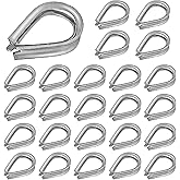 Twidec/25pcs 1/16" Stainless Steel Wire Rope Thimbles for Cable Rope Thimble Rigging(M2)