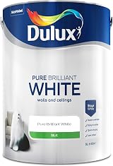 Dulux Silk Emulsion Paint Walls Ceilings Pure Brilliant White 5 Litres view 2