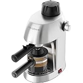 CASABREWS 3.5 Bar 4 Cup Espresso Cappuccino Machine with Milk Frother | Stainless Steel, Milk Frother, Dual Safety Switches, 800W, Compact for Home, Brew Espresso, Latte, Cappuccino, Iced Coffee