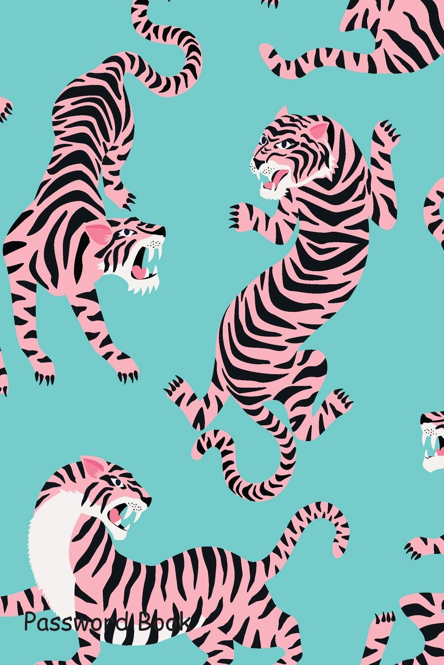 Password Book: Include Alphabetical Index With cute tigers on background