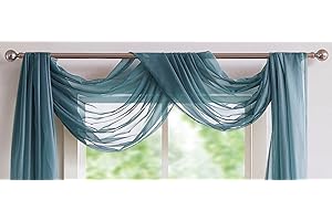 Warm Home Designs Extra Long Dusty Blue Sheer Window Scarf. Valance Scarves are 54 X 216 Inches. Great As Wedding Arch Draping Fabric, Bed Canopy Or for Decorative Project. AM Dusty Blue 216"