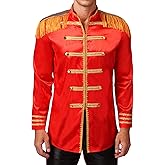 Agoky Mens Hippie Music Star 1960s Xmas SGT Sergeant Pepper Jacket Halloween Costumes