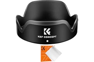 K&F CONCEPT EW-53 Camera Lens Hood Compatible with Canon EF-M 15-45 mm f/3.5-6.3 is STM and RF-S 18-45 mm f/4.5-6.3 is STM Le
