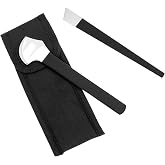 QWORK 2-Piece Leather Edge Trimming Cutter Set, Non-automatic Steel Leather Craft Skiving Cutting Tools, Handwork DIY Tool with Bag
