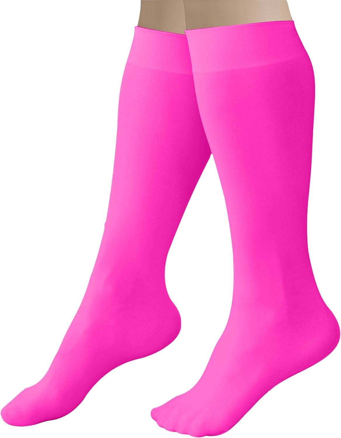 CRS Cross Figure Skating Socks (2 Pair) Knee High Tights for Ice Skates, Footed Skate Socks, Dance Tights (Twizzle Tan): Clothing