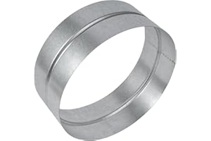HVAC OV Galvanized Metal Duct Connector - 10 Inch Fit - Round Ventilation Pipe Coupling and Extension - Available in Different Sizes to Suit