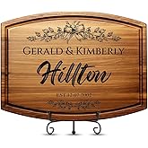 Personalized Christmas Gifts for Couples - Custom Engraved Cutting Board, Walnut Wood Charcuterie Board, Unique Holiday Gift for Family, Newlyweds, or Housewarming, Custom Kitchen Decor
