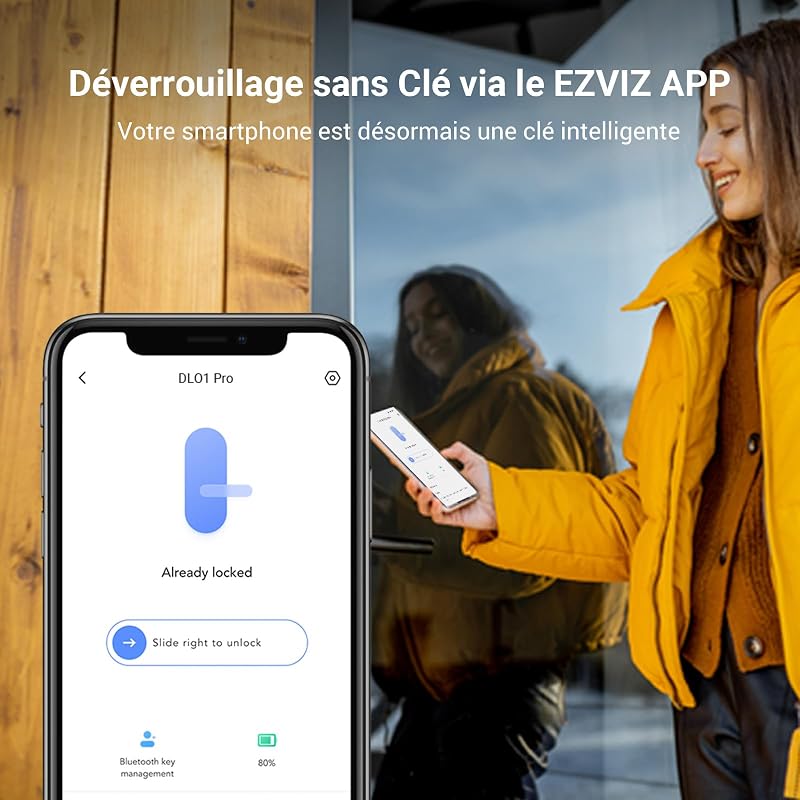 Smart Lock avec Clavier Multifonctionnel, Serrure Connectée fonction Bluetooth accès à distance, Serrure Smart Lock accès sans Clé pour Maison Connectée, DL01PRO et DL01CP