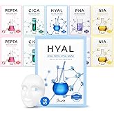 SHIONLE 10 Combo Pack A Vital Facial Sheet Mask, 5 Types Essence Korean Skincare Self Care Home Spa Treatment Face Mask, Hydrating Nourishing Soothing for All Skin Type
