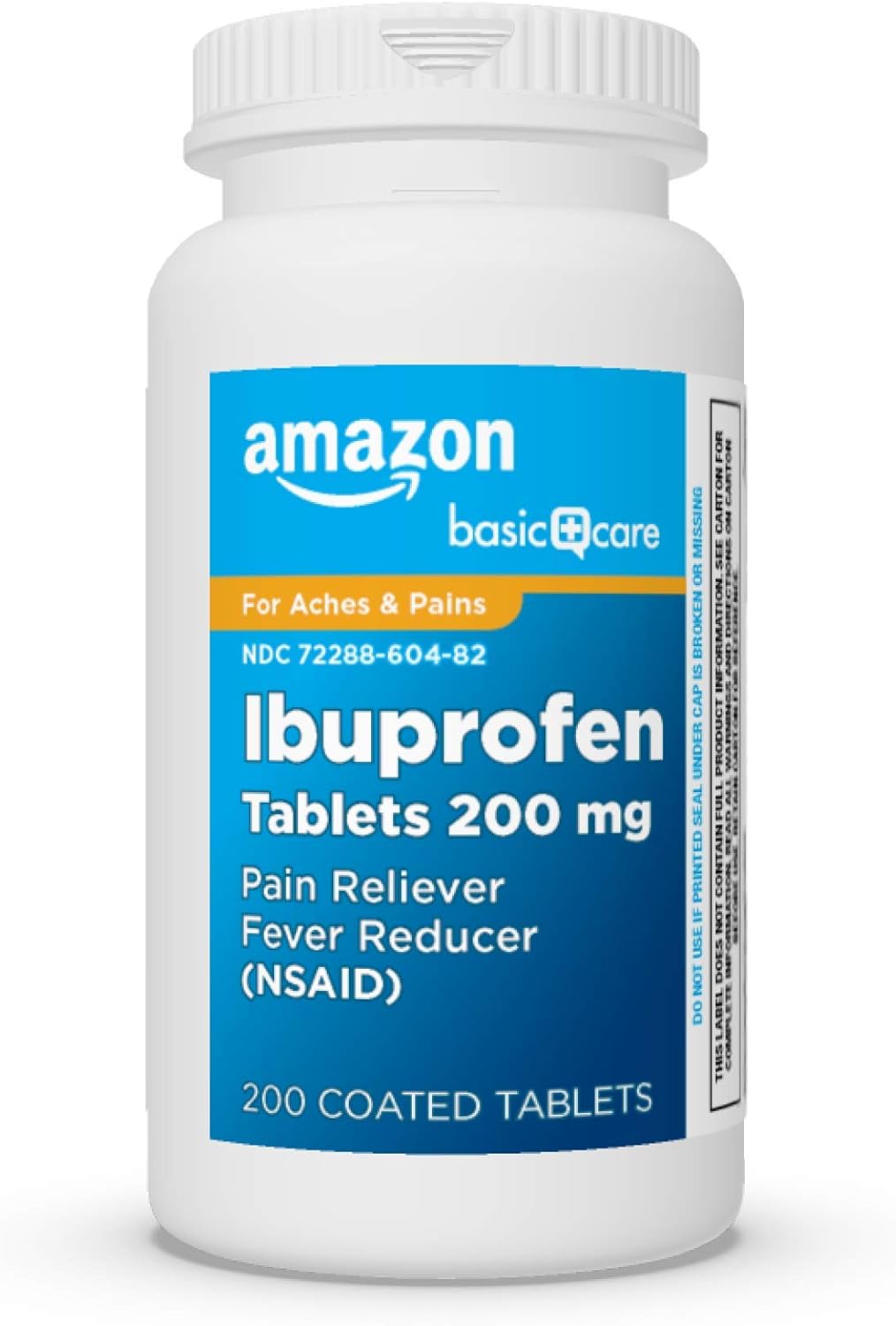  Basic Care Ibuprofen Tablets 200 mg, Pain Reliever/Fever Reducer (NSAID), 200 Count: Health & Personal Care
