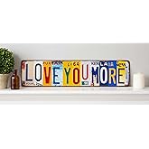 Vintage "Love You More" Metal Sign - 16" x 4" Rustic Farmhouse Wall Decor - Aluminum License Plate Style Street Sign for Home, Living Room, Bedroom, Above Door Decoration - Ships from USA