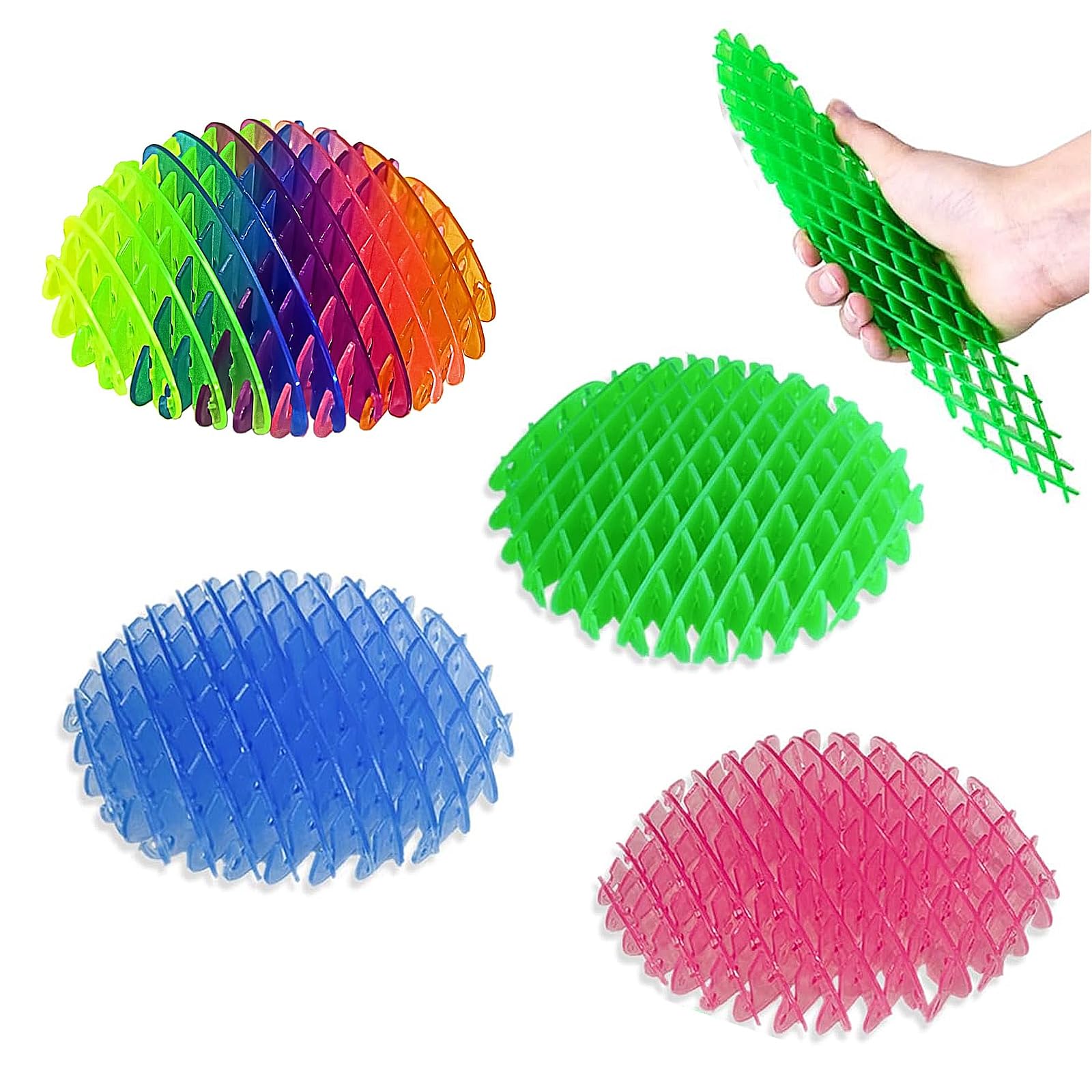 Photo 1 of Generic Funny Pocket Fidget Toy,Funny Pocket Fidget Toy,Fidget Worm Toy,Resistance Fidget Toys Stress Anxiety Relief,3D Elastic mesh (Rainbow Colors, Green, Blue, Pink)