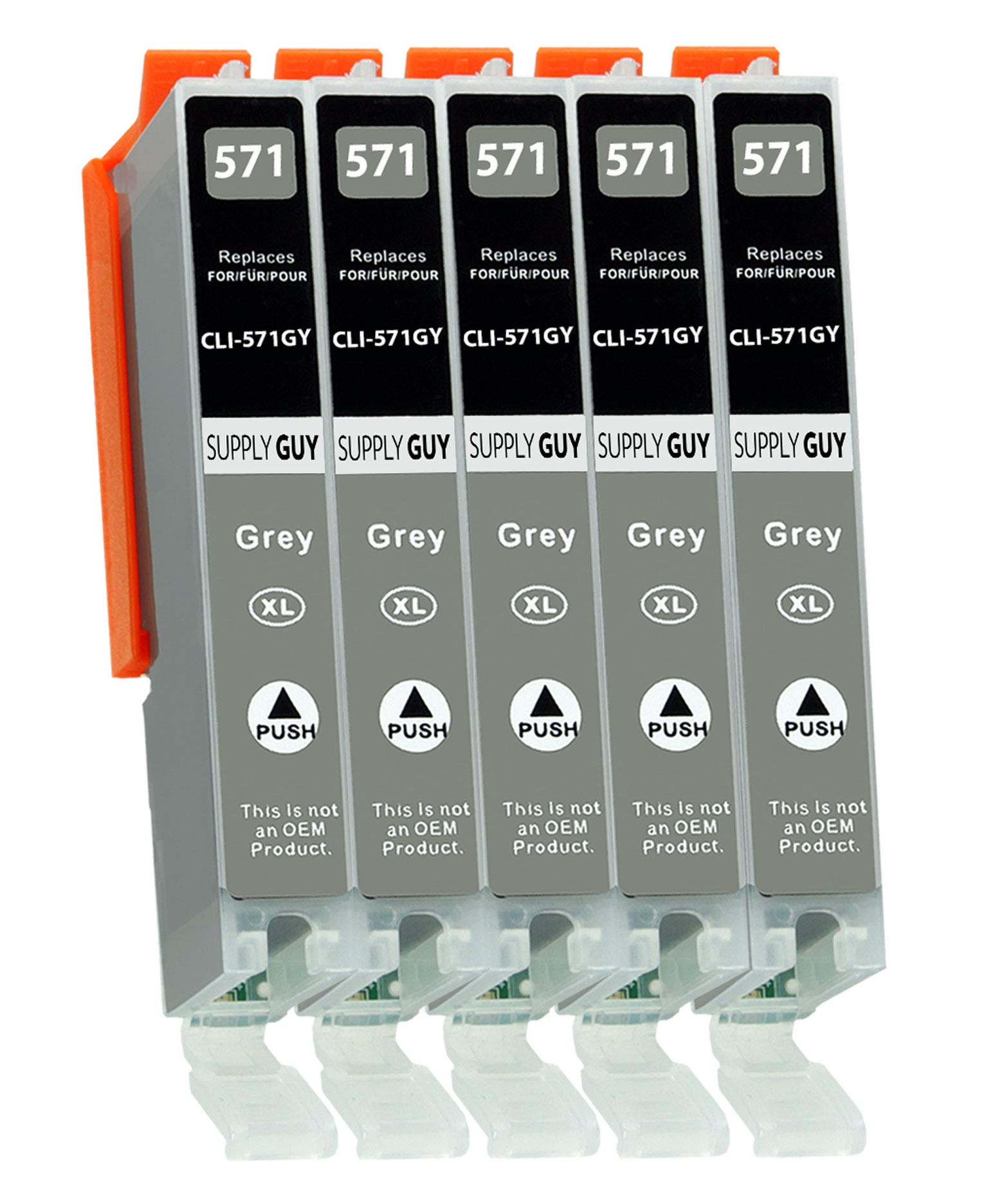 Supply Guy 5 Ink Cartridges compatible with Canon CLI-571 Grey for Canon Pixma MG7700 MG7750 MG7751 MG7752 MG7753 TS8000 TS8050 TS8051 TS8052 TS8053 TS9000 TS9050 TS9055
