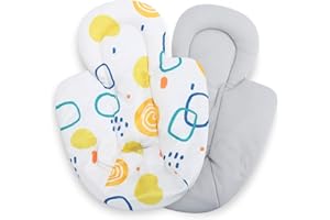 Minne Baby Infant Insert Compatible with 4Moms MamaRoo and RockaRoo Swing, Plush Soft Fabric Reverses to Breathable Cool Mesh, Newborn Insert with Head and Body Support