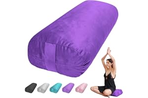 TokSay Yoga Bolster Pillow for Restorative Yoga - Meditation Pillow with Velvet Cover - Yoga Pillow for Yin Yoga, prenatal Yoga, Meditation - Rectangular Yoga Bolster